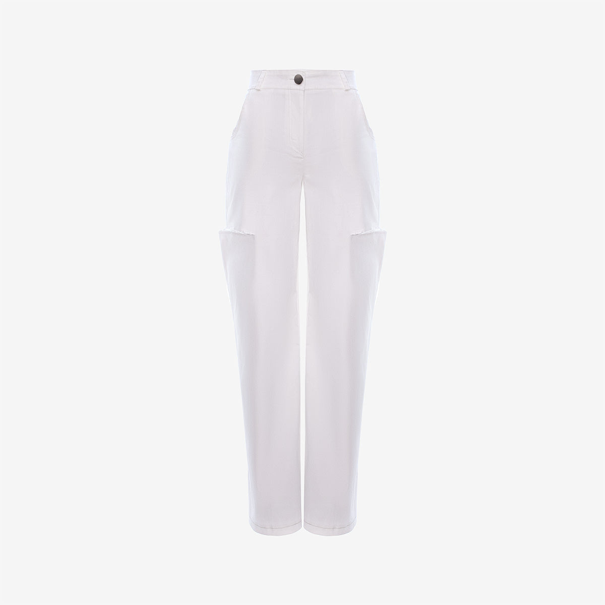 WHITE JEANS–CUT OUT