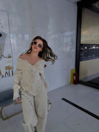 IVORY STRUCTURED PANTS