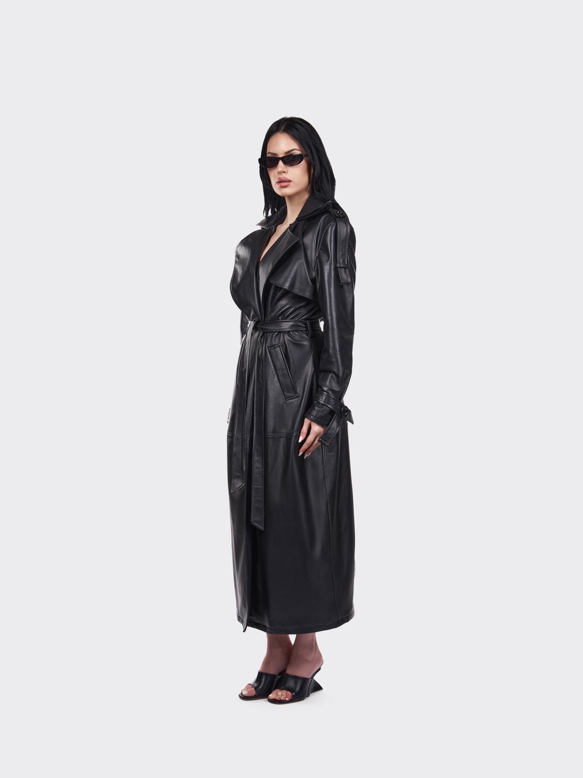 THE MAXI LEATHER TRENCH Imagine secundară a produsului