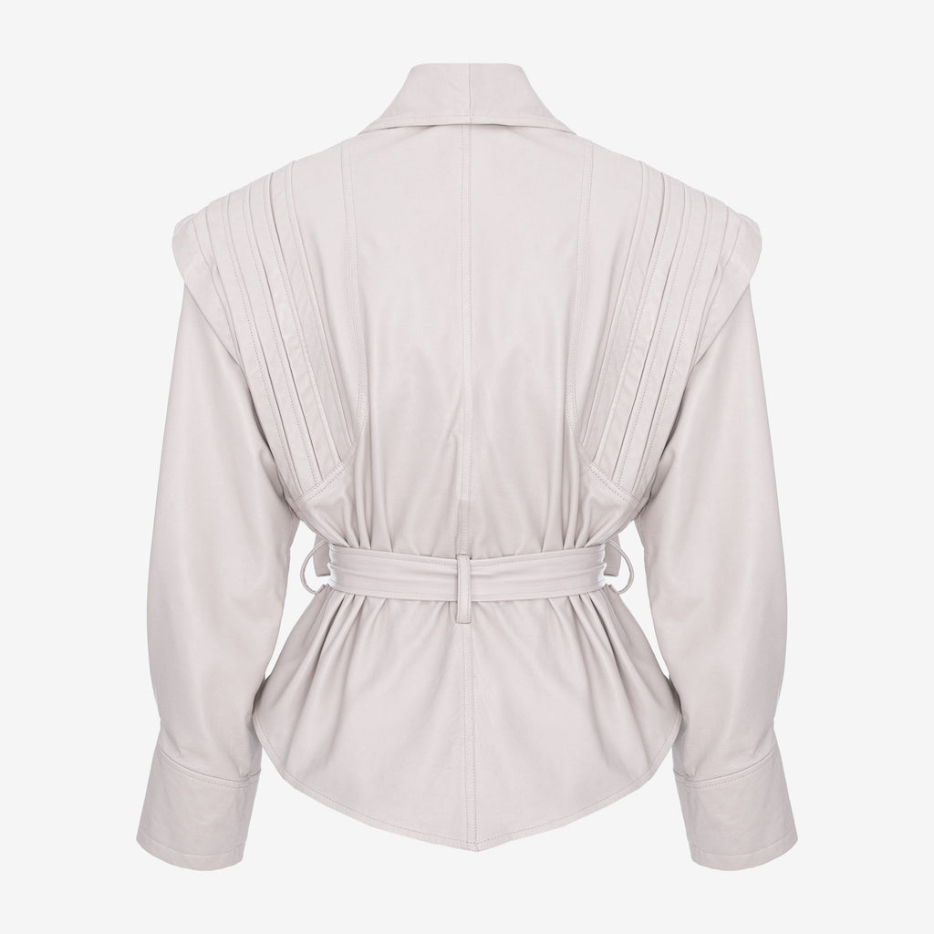 The Ice Ivory Leather Jacket