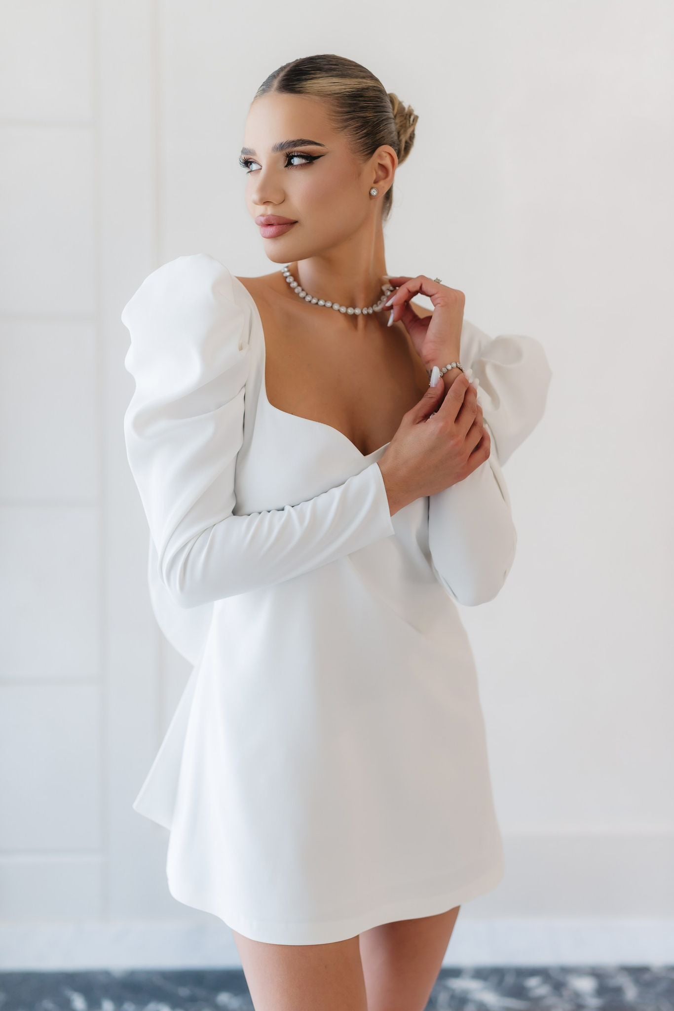 White Bow Icon Dress