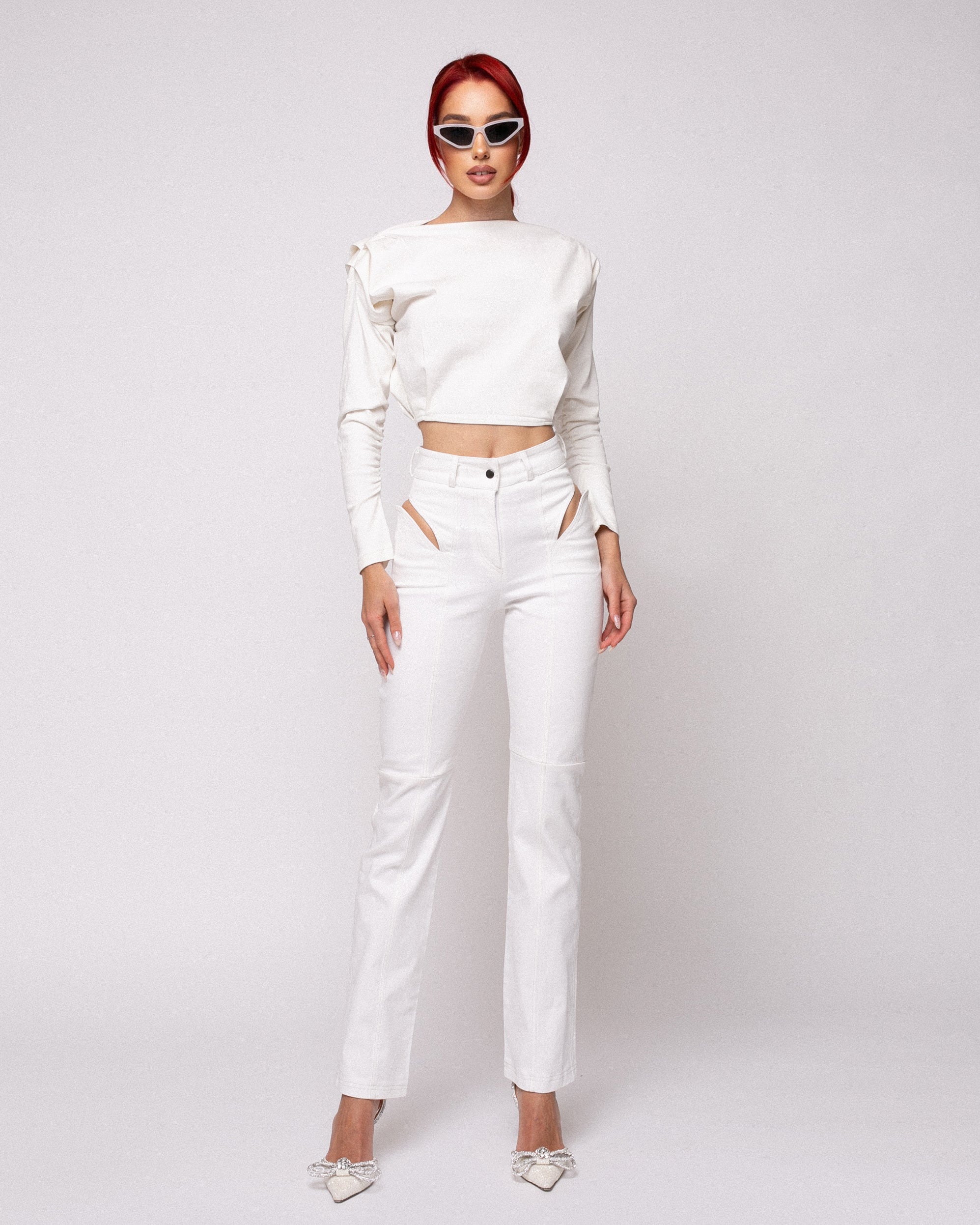 Retro Pants – White Denim Main image