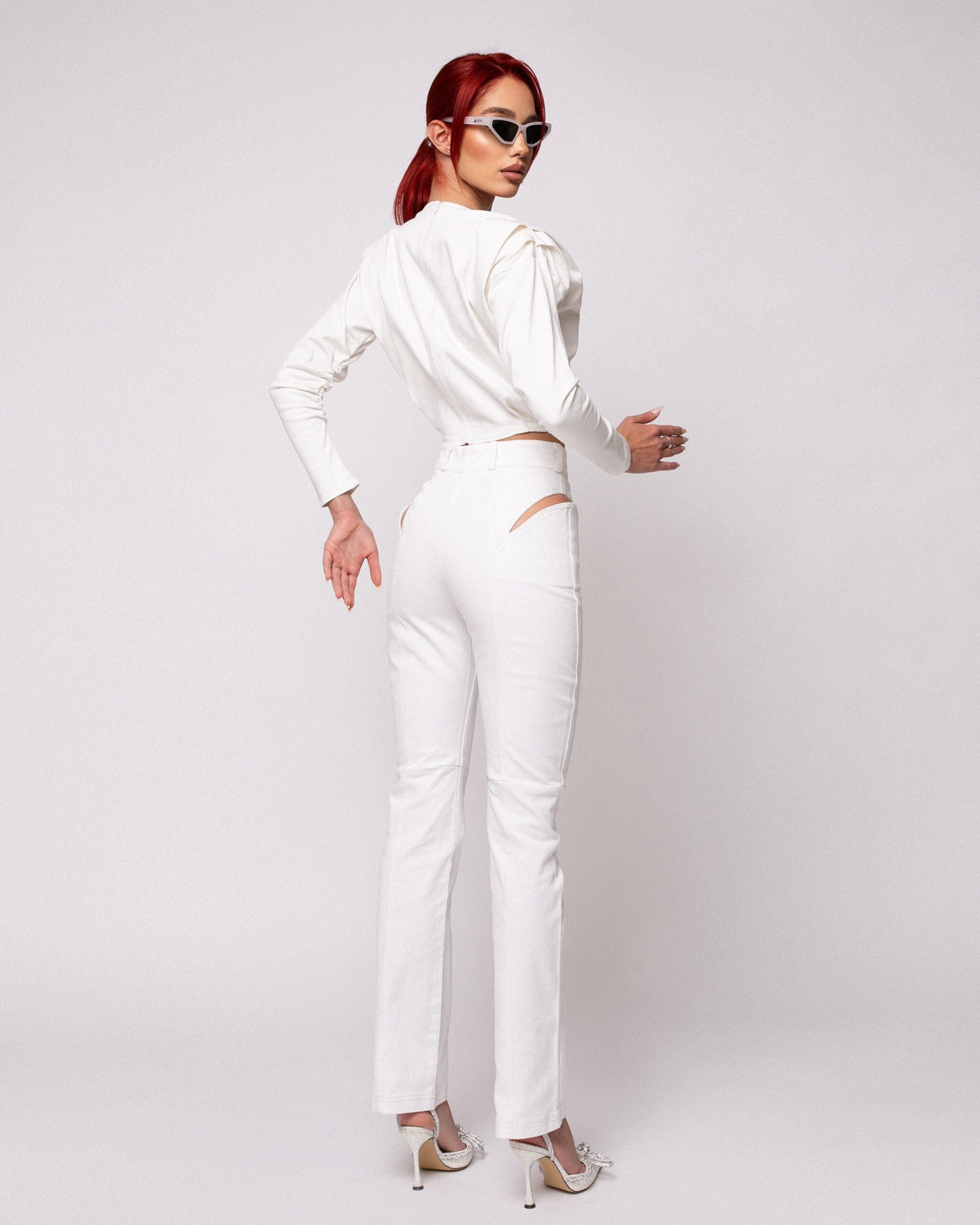 Retro Pants – White Denim Secondary image