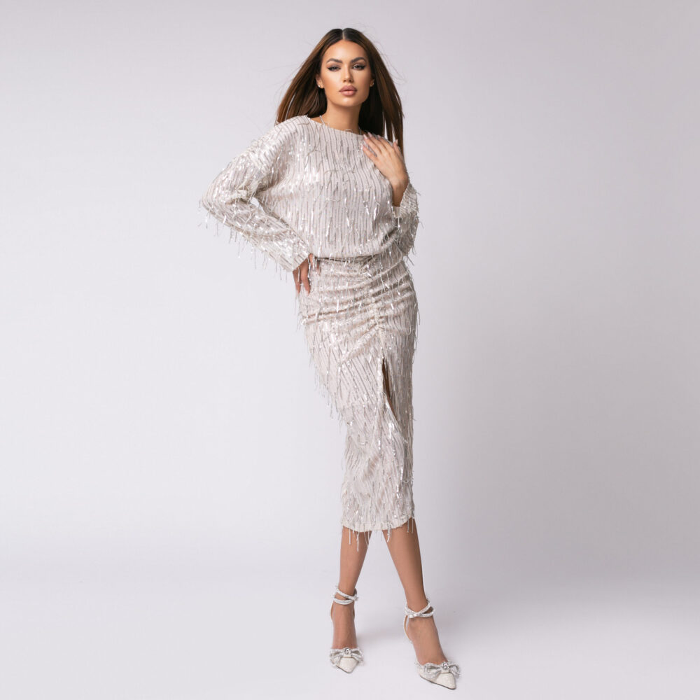 HELEN BEIGE DRESS - imagine 1