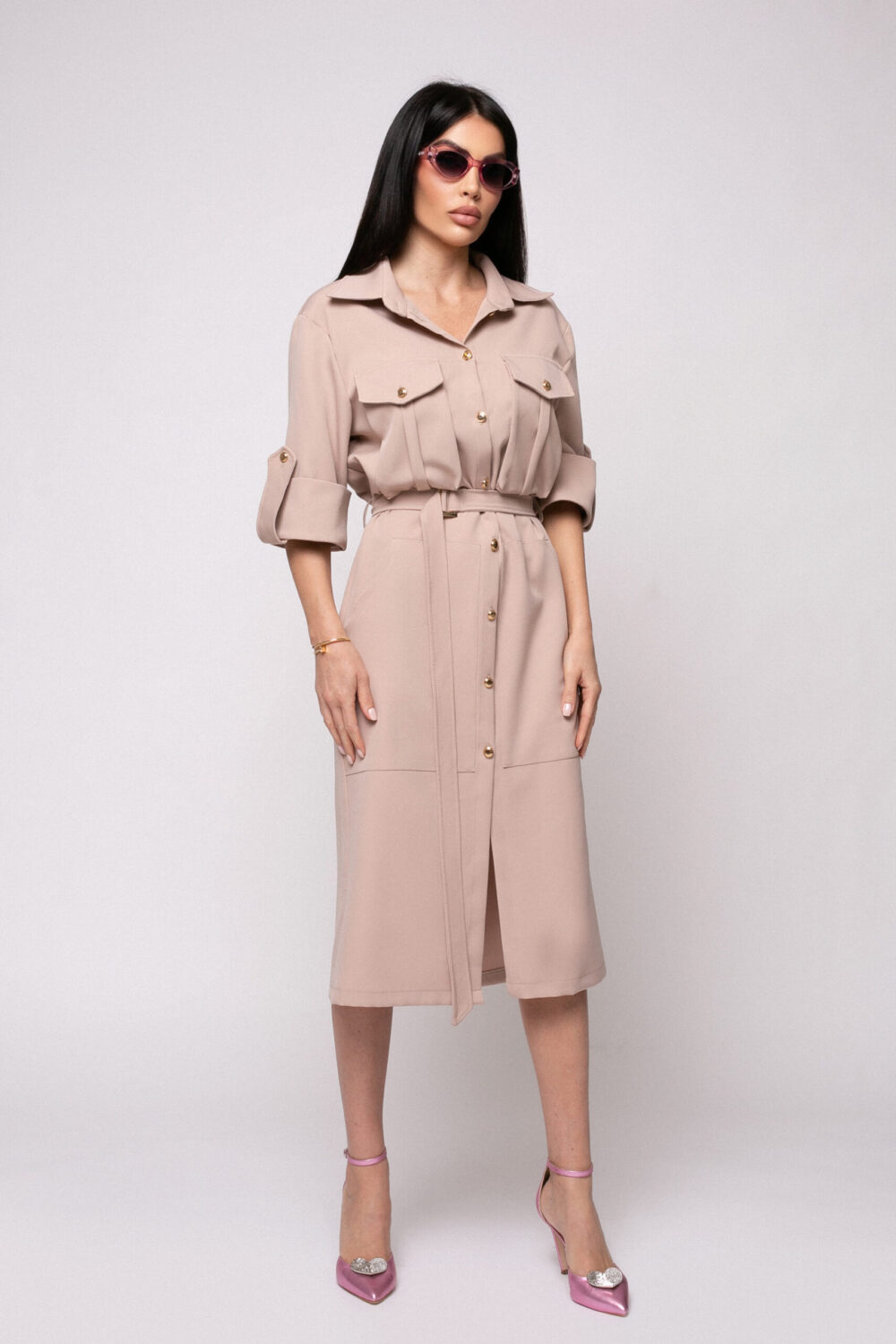 Rochie bej Safari - imagine 1