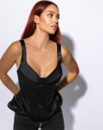 CORSET NEGRU PERLE - imagine 3